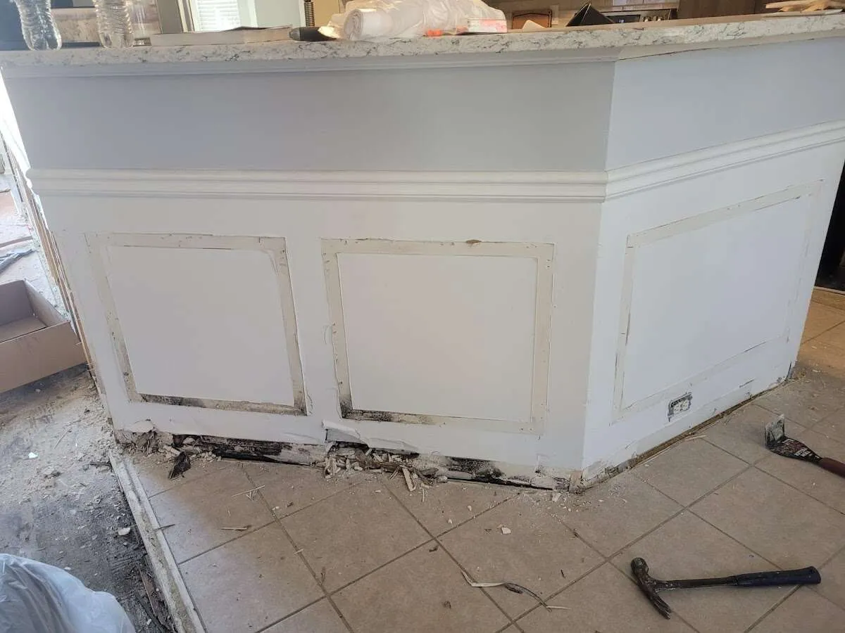 Water damage and mold on kitchen during Storm Damage Restoration in Atlanta